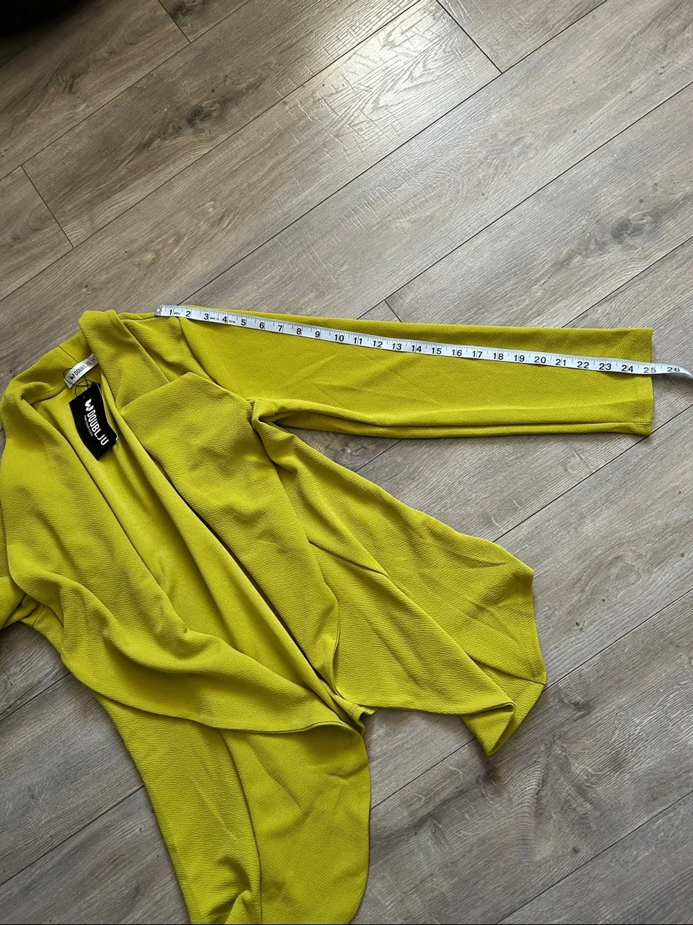 NWT Doublju Olive Green Draped Open-Front Cardigan - Picture 10 of 13